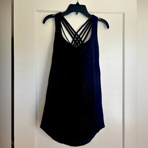 Lululemon Black with Grey Pinstripe Free To Be Wild Tank Top Size 4